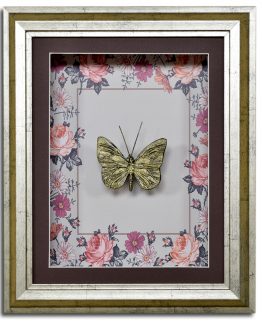 INS2086 Mariposa Oro Marco Vintage Floreal